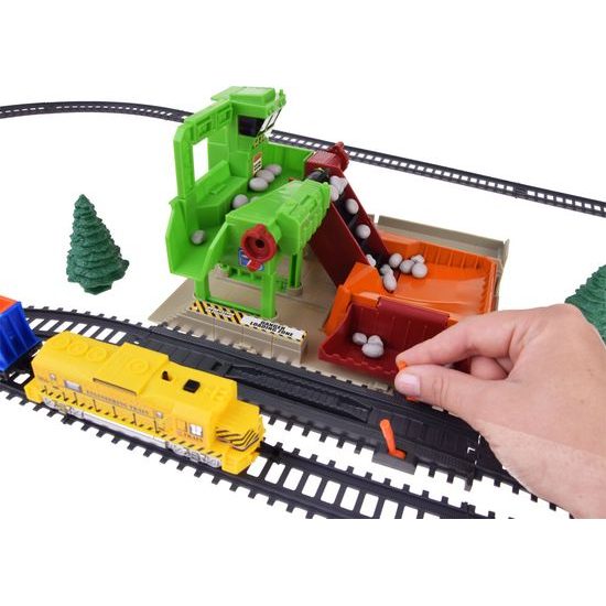 Dětská vláčkodráha na baterie s kamenolomem Construction Train 320 cm