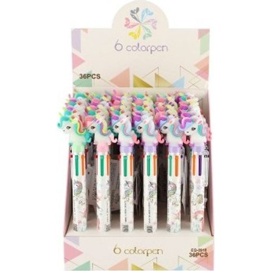 Tužka/pero jednorožec 6 barev - mix 3 druhy