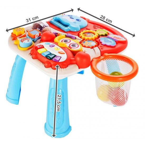 Haunger chodítko 2v1 s hracím stolečkem Active Table červené