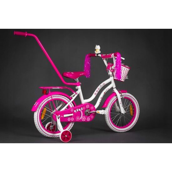 Mexller dětské kolo SISI 16" s vodící tyčí bílorůžové