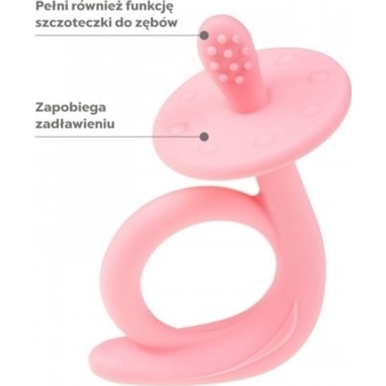 Dětské silikonové kousátko Akuku Šneček růžové