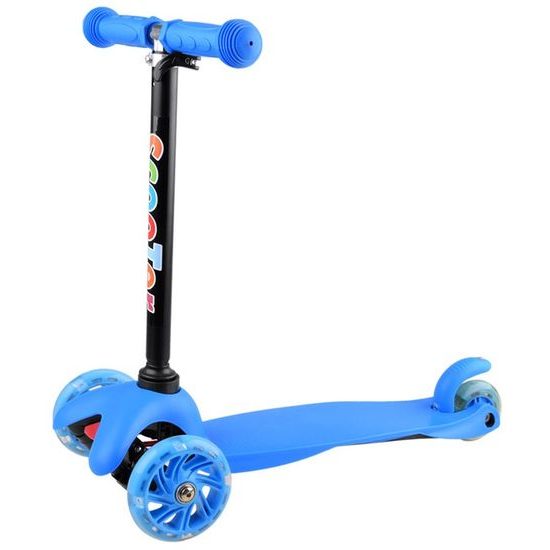 Dětská koloběžka Scooter 717 se svítícími koly - modrá