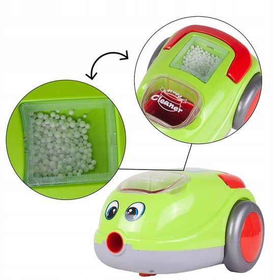 Dětský vysavač na baterie se světlem Little Cleaner zelený