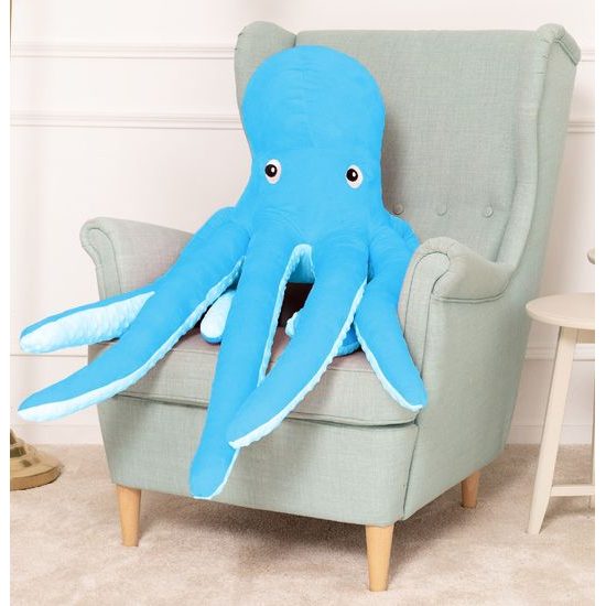 Plyšová chobotnice Ema 80 cm - modrá