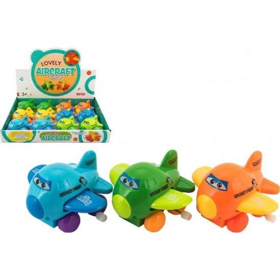 Letadlo s očima, mávající křídla - na klíček - mix 3 barvy