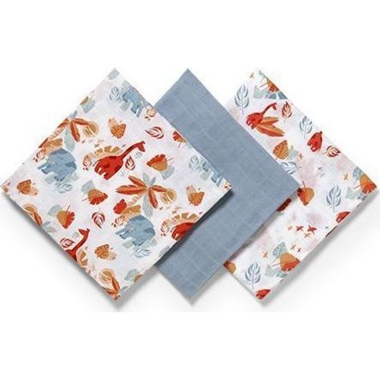 Mušelinové plenky 3ks modrá