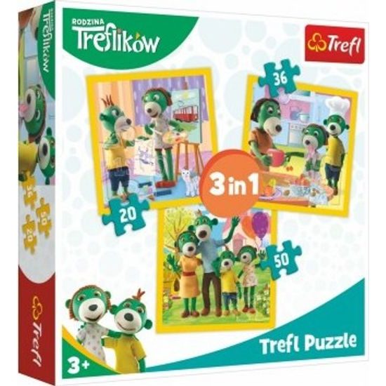 Puzzle 3v1 Rodina Treflíků