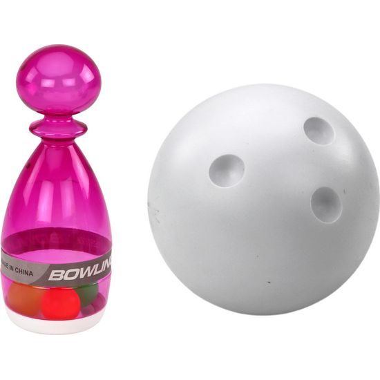 Bowlingová sada 6 průhledných barevných kuželek