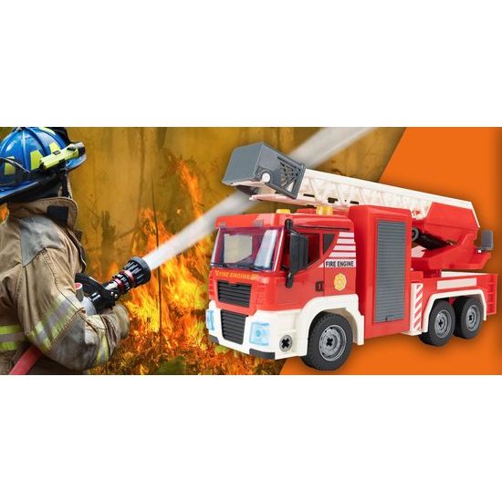 Šroubovací požární auto v kufříku se světly a zvuky Fire Truck