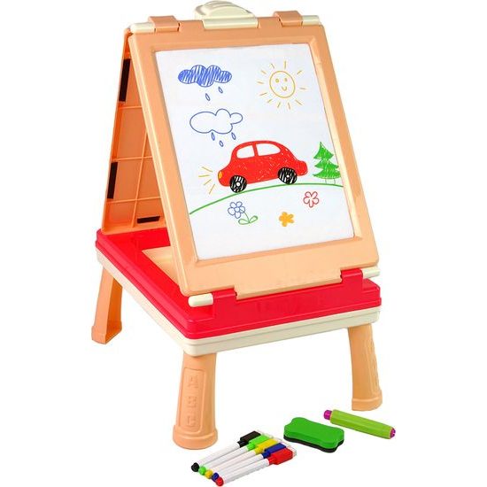 Multifunkční oboustranná tabule se stolem 3v1