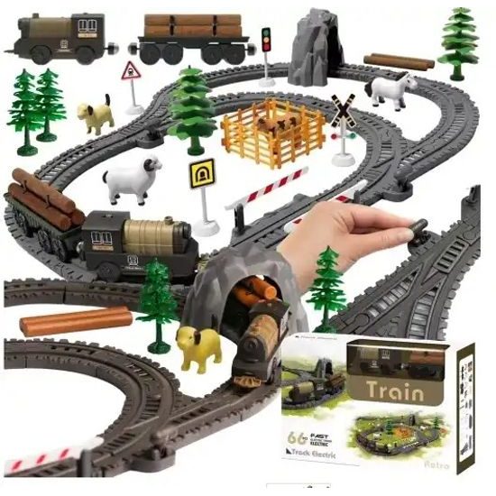 Doris vláčkodráha na baterie s příslušenstvím 66 dílků Electric Train