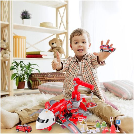 Interaktivní letadlo s autíčky, světly a zvuky DIY Airplane