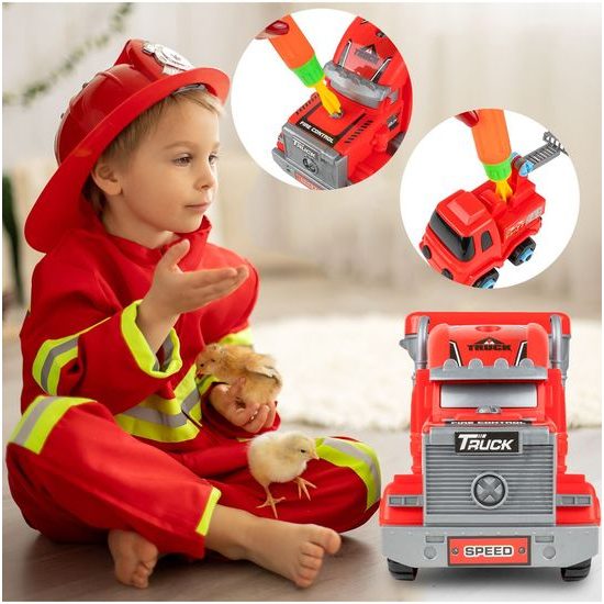 Šroubovací autíčko s kufříkem a 3 autíčky Fire Control