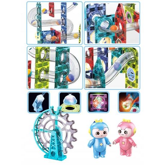 Doris magnetická svítící stavebnice s mlýnským kolem Magic Blocks 120 dílů
