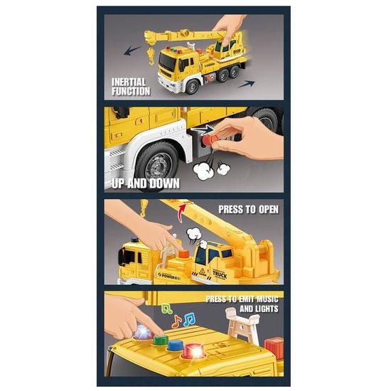 Autojeřáb se světlem a zvukem City Truck 1:16 - žlutý