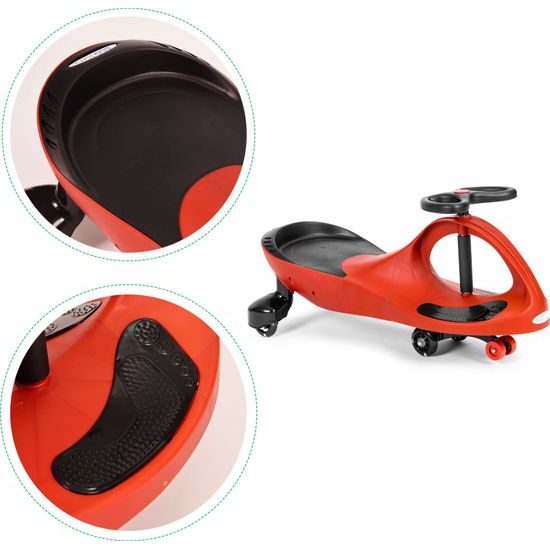 Ecotoys gravitační odrážedlo se svítícími koly Spinner - červené