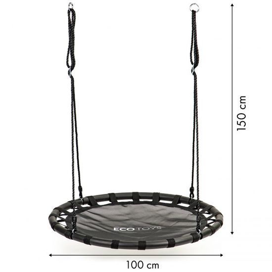 Ecotoys dětská houpačka Čapí hnízdo černá