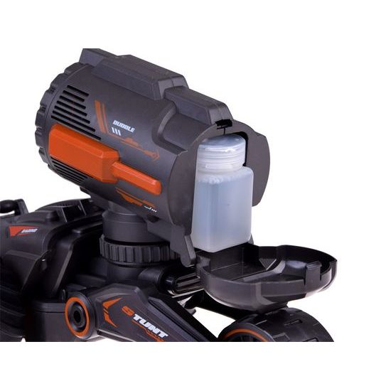 Kaskadérské autíčko na dálkové ovládání s bublifukem Stunt Car - černooranžové