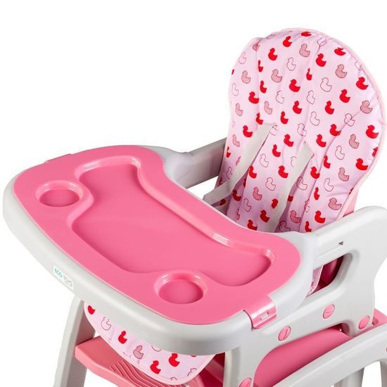Ecotoys jídelní židlička 3v1 růžová