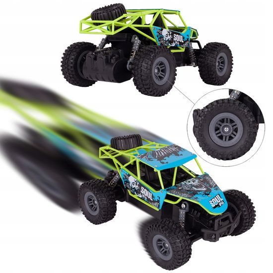 Terénní auto na dálkové ovládání Mountain Champion 1:18 modro-zelené