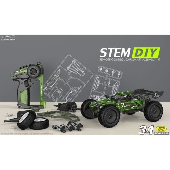 Auto RC buggy zelené na baterie - stavebnice