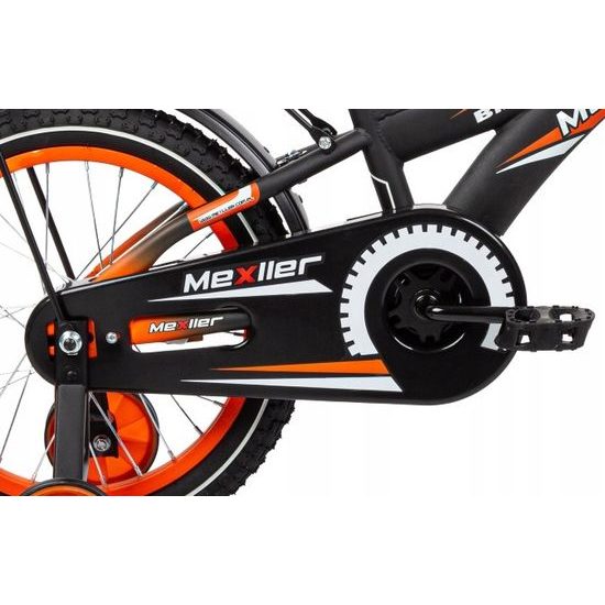 Mexller dětské kolo BMX 16" s vodící tyčí černooranžové