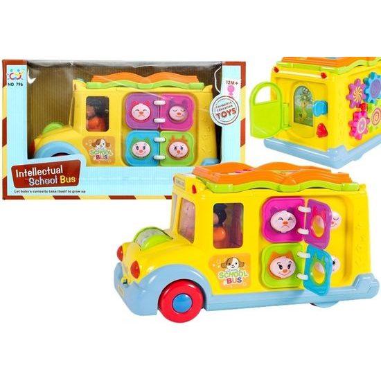 Huile Toys interaktivní naučný autobus pro nejmenší se zvuky Animal Bus