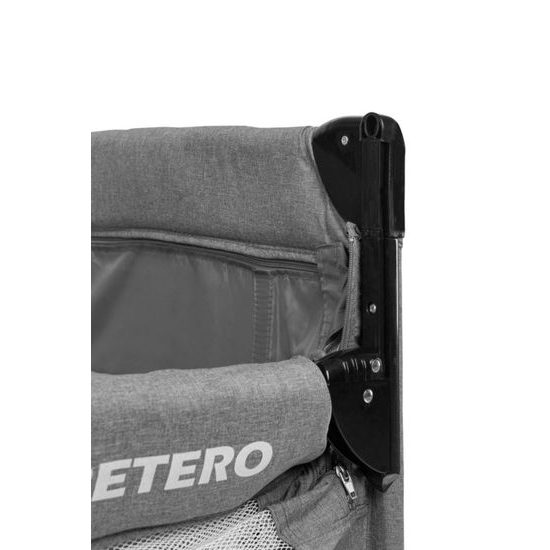 Dětská cestovní postýlka CARETERO ESTI se stahovací bočnicí graphíte