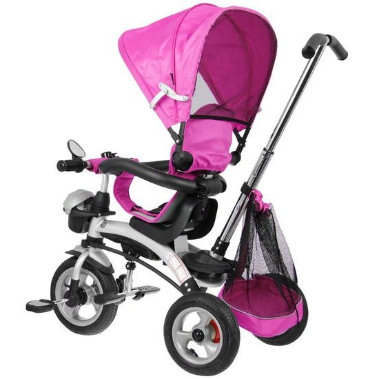 Majlo Toys dětská tříkolka 3v1 Sportrike AIR s nafukovacími koly růžová