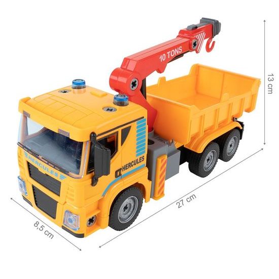 Šroubovací nákladní auto v kufříku se světly a zvuky Hercules Truck
