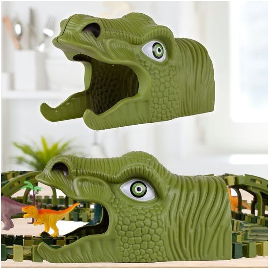 Autodráha s autíčkem na baterie a dinosaury 200 dílků Dino Track
