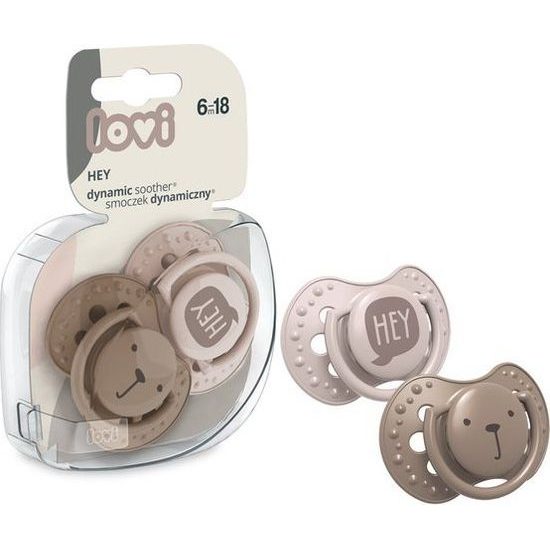 Lovi Dudlíky Lovi 6-18m, HEY GIRL - hnědá, pudrově růžová