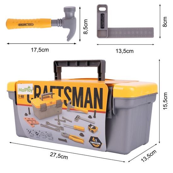 Sada dětského nářadí v kufříku Craftsman Box