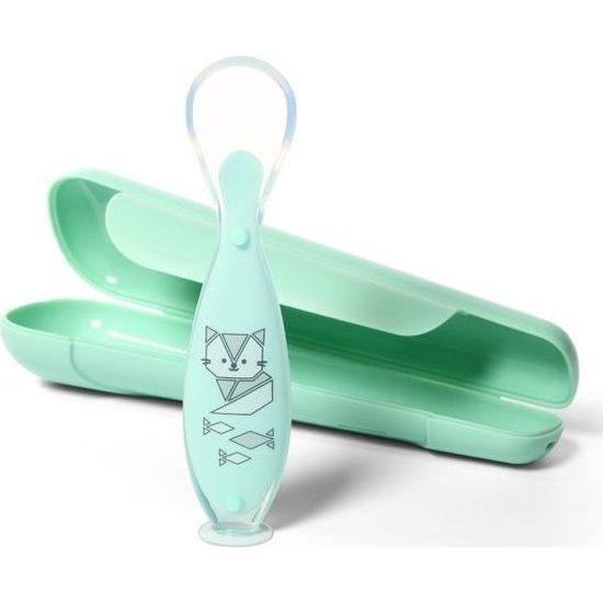 BABYONO Lžička silikonová s obalem 6 m+ 1ks