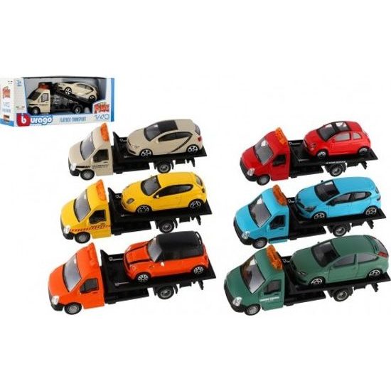 Auto/kamion Bburago odtahovka + auto - mix 6 barev