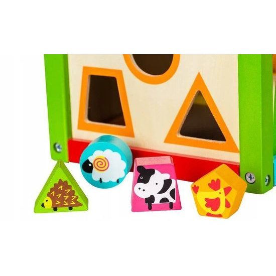 Ecotoys dřevěná edukační kostka s labyrintem 5v1