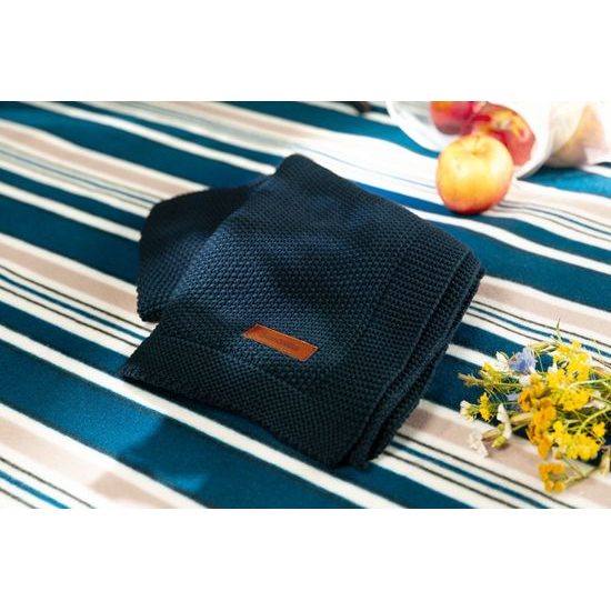 Dětská deka do kočárku pletená 100% bavlna hořčice