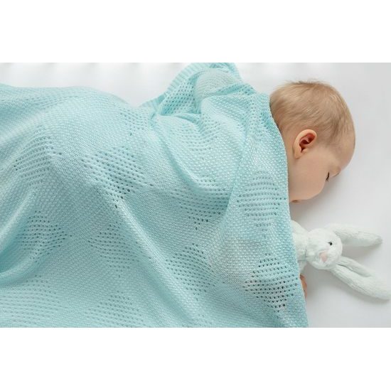 Sensillo Dětská pletená bambusová deka do kočárku 100x80 cm šedá