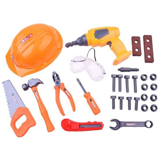 Majlo Toys dětská dílna na vozíku s vrtačkou na baterie Tool Carry