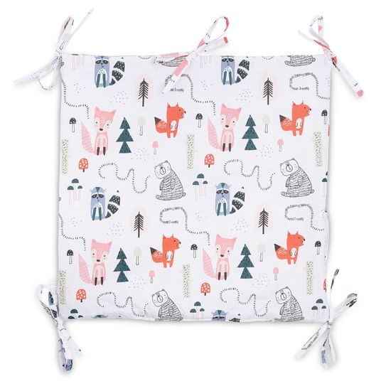 Kapsář na postýlku Wafel lišky růžový