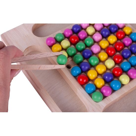 Dřevěná kuličková vkládačka pro děti Rainbow Ball