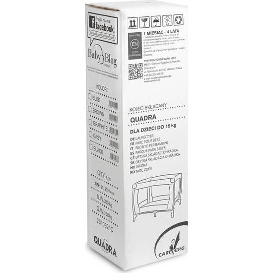 Dětská skládací ohrádka CARETERO Quadra graphite