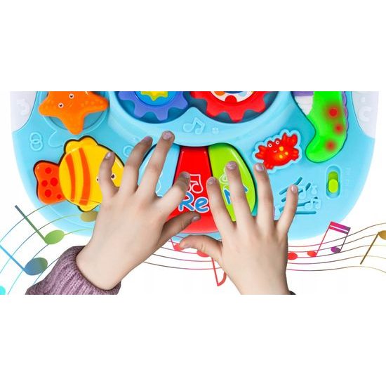 Edukační stoleček s piankem a zvuky 2v1 Želvička