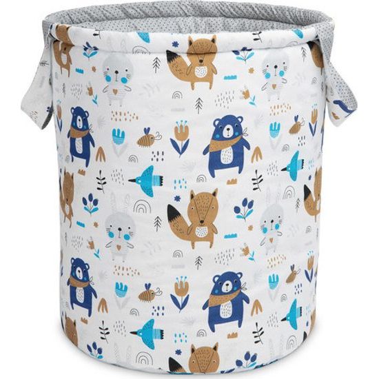 Bavlněný koš na hračky zvířátka šedá