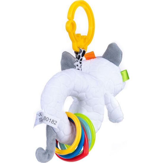 Bali Bazoo Závěsná hračka na kočárek s chrastítkem - Kočička, bílá