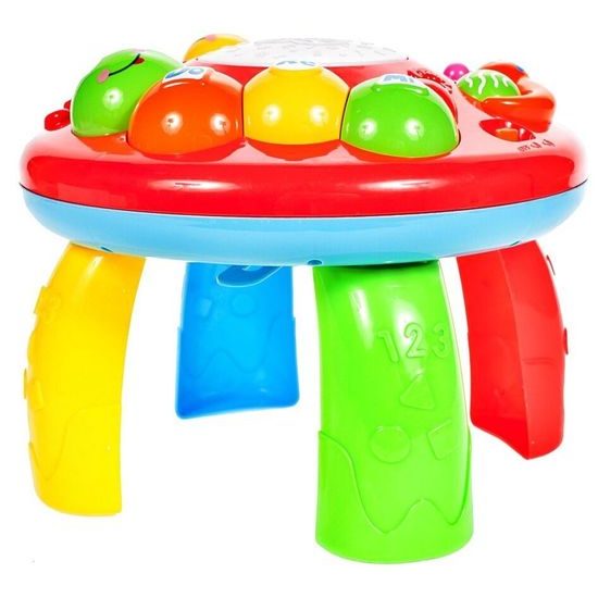 Edukační stoleček s piankem a zvuky 2v1 Housenka