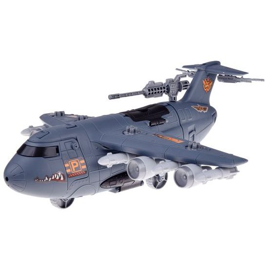 Dětské vojenské letiště s velkým letadlem a příslušenstvím Military Aircraft