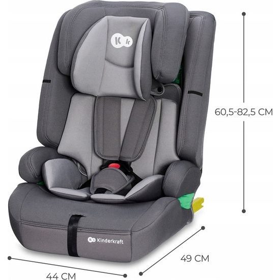 Autosedačka Kinderkraft SAFETY FIX 2023 i-SIZE 9-36kg šedá