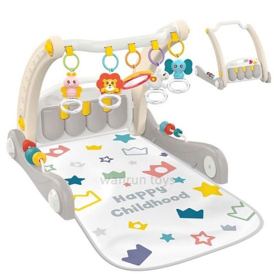 Haunger chodítko 2v1 s hrací dekou a piankem Happy Childhood