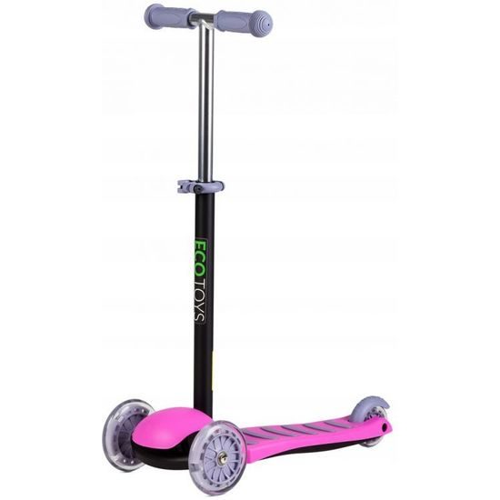 ECOTOYS balanční koloběžka růžová se svítícími koly